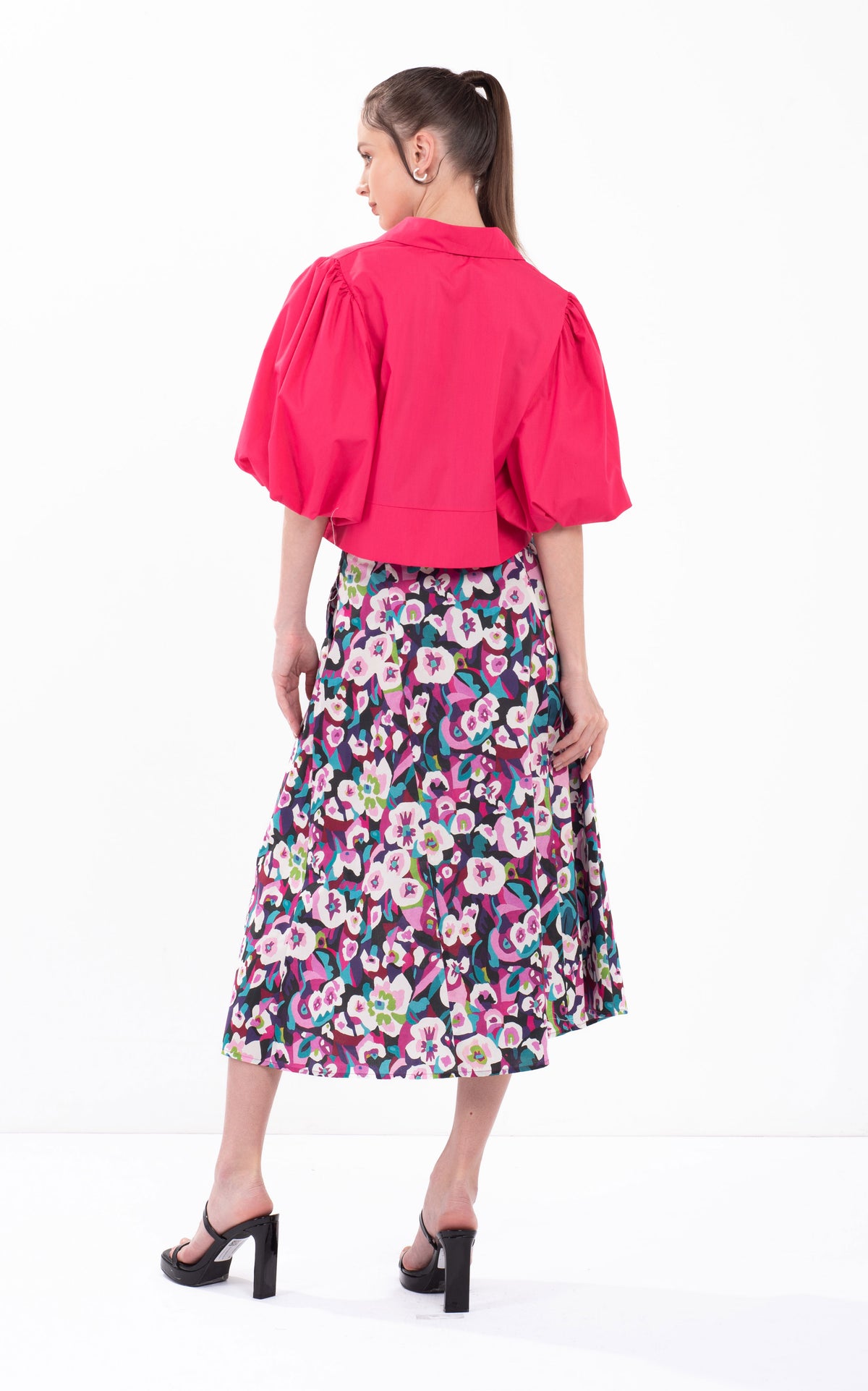 Abstract Printed Midi Skirt