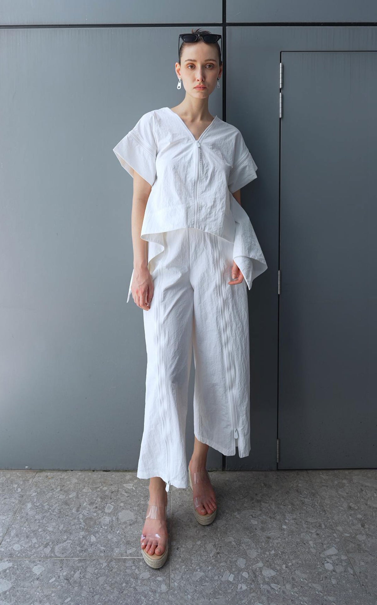 Convertible Zip Textured Cotton Top KLFW(Pre-Order)