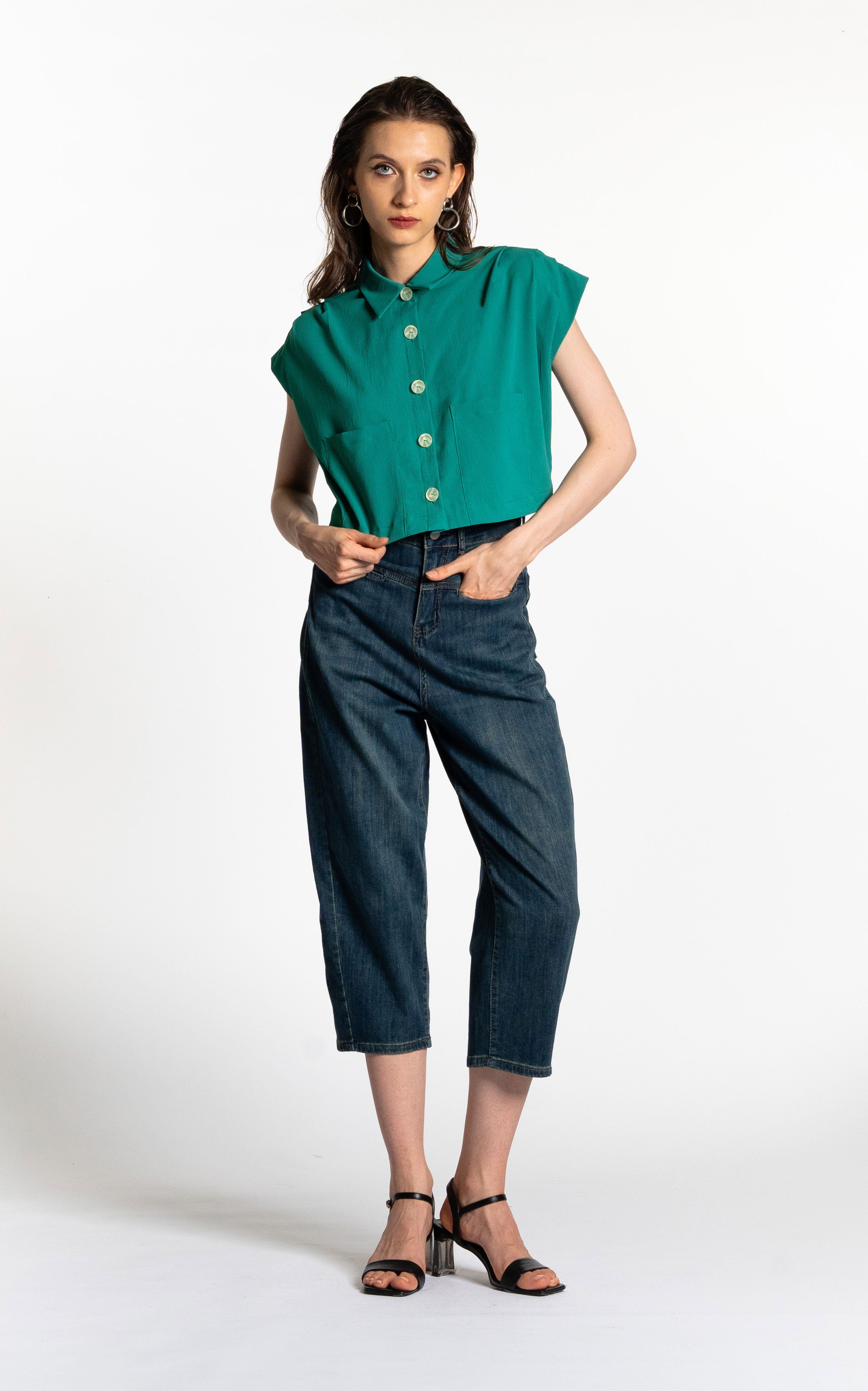 Crop Shirt with Tie Back