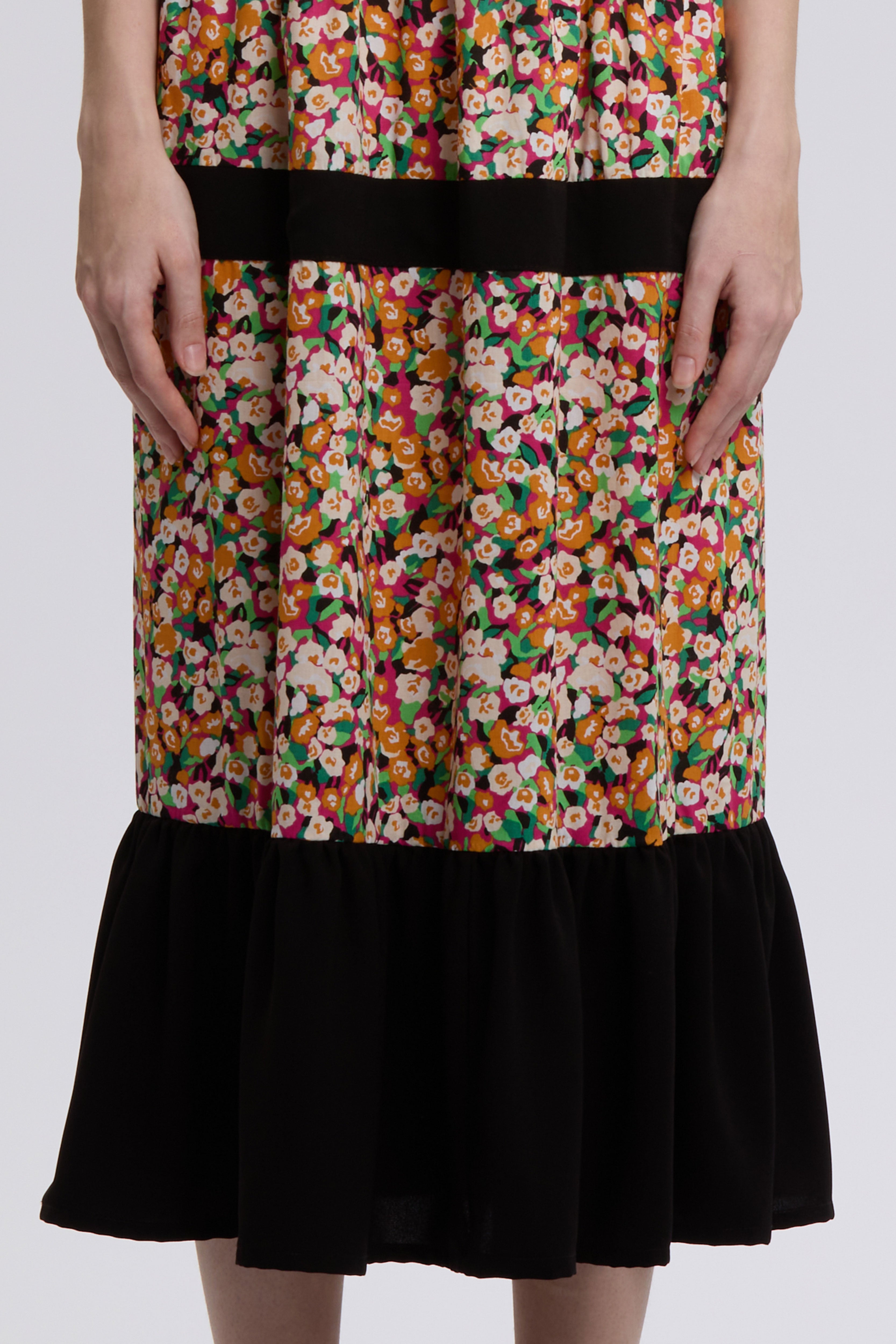 Floral Panelled Maxi Dress