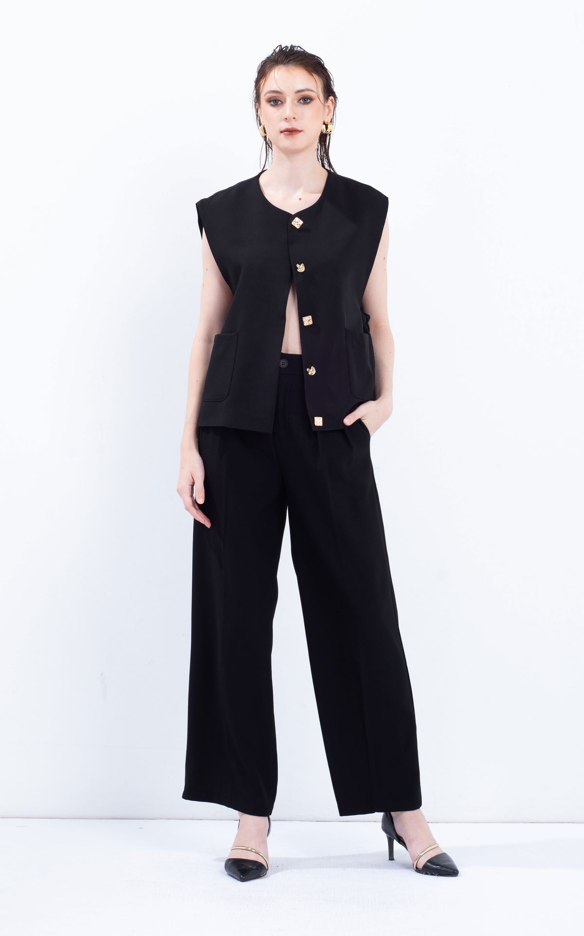 Golden Button Vest