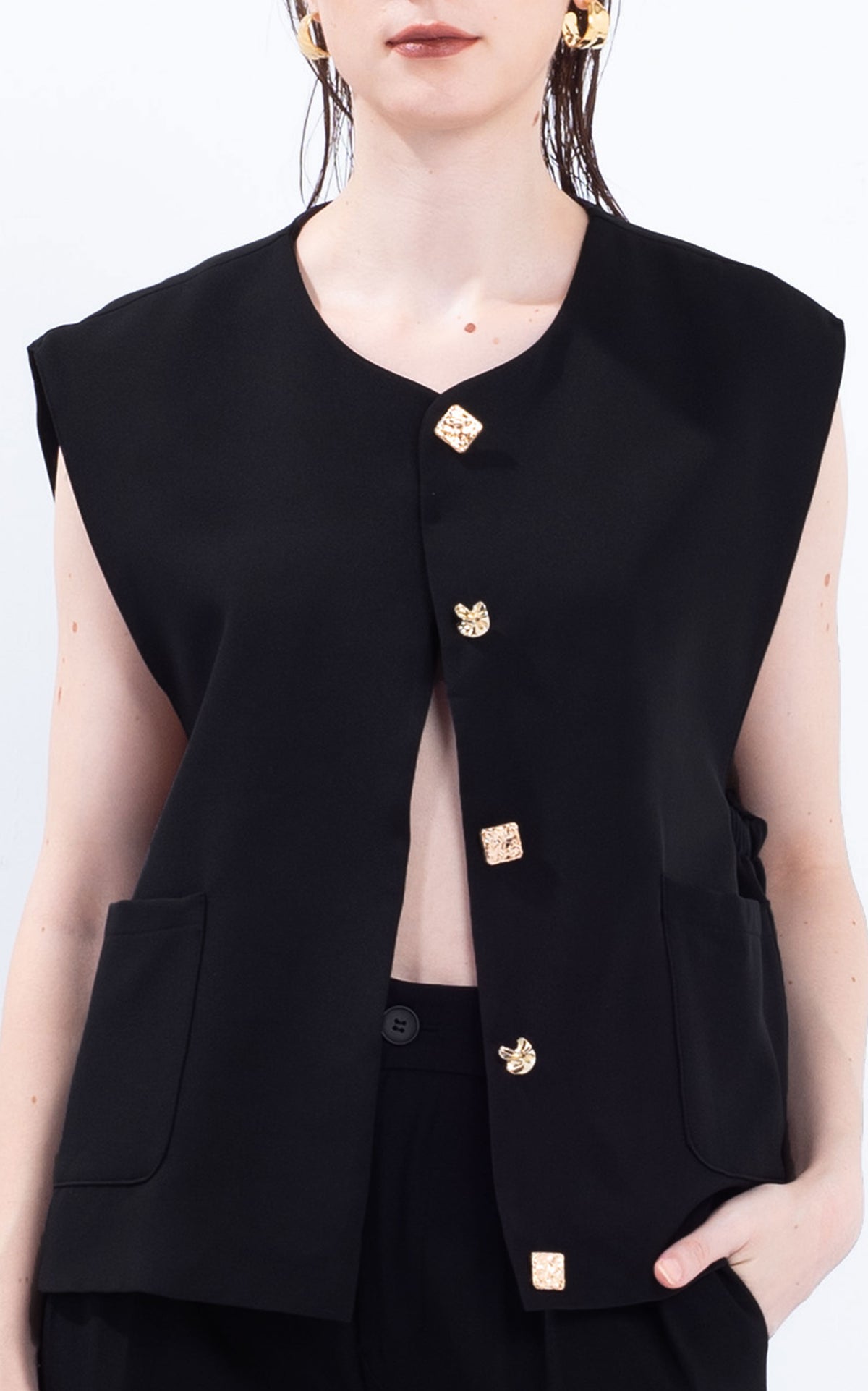Golden Button Vest