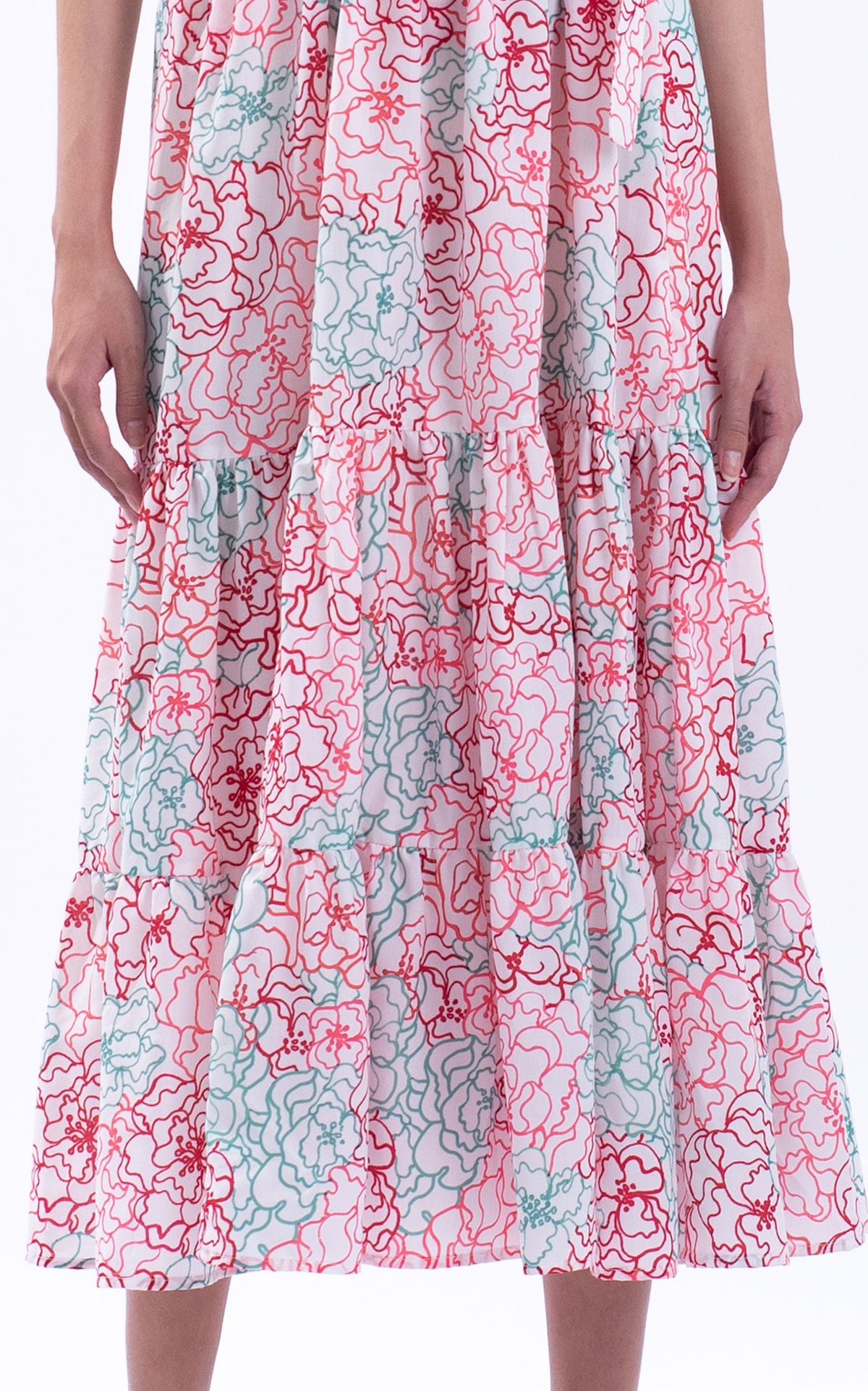 Peony One Shoulder Cotton Maxi Dress