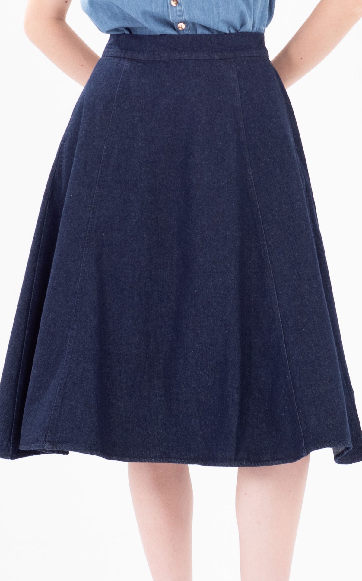 Denim Panel Skirt