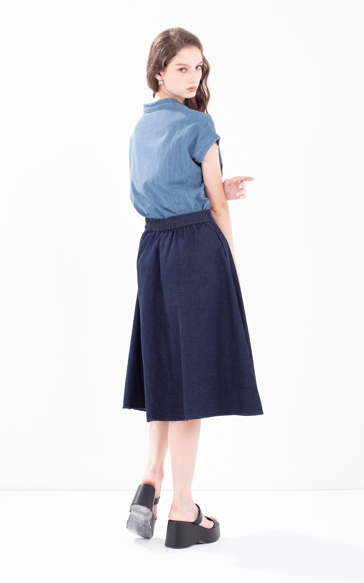 Denim Panel Skirt