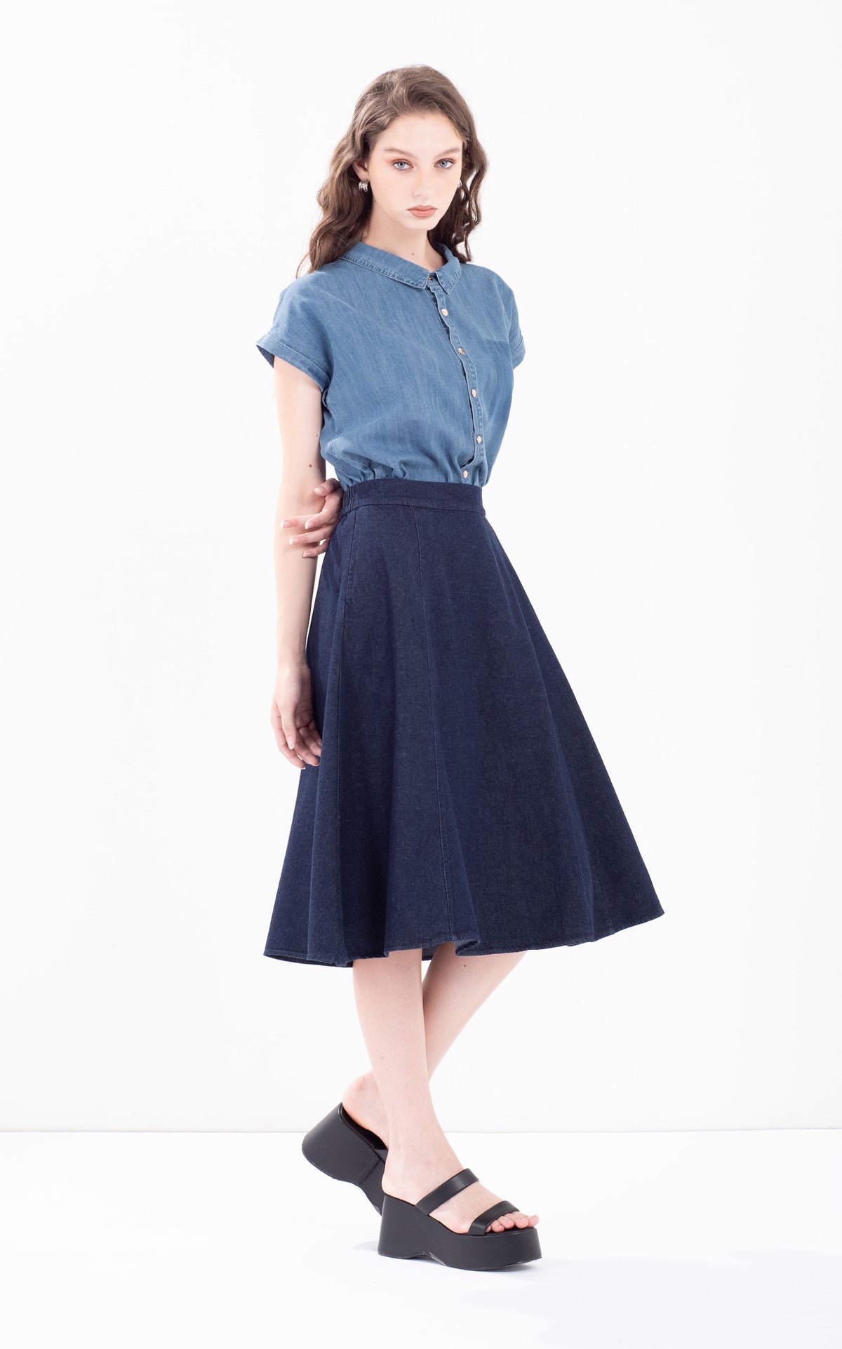 Denim Panel Skirt