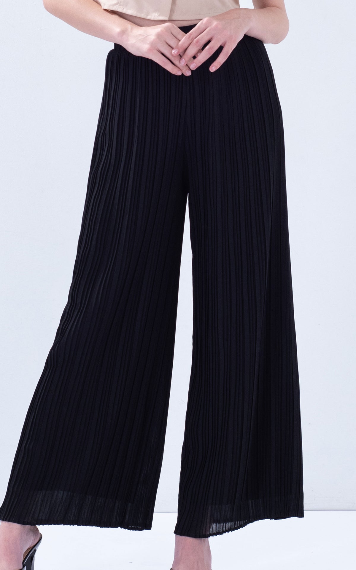 Chiffon Pleated Palazzo Pants