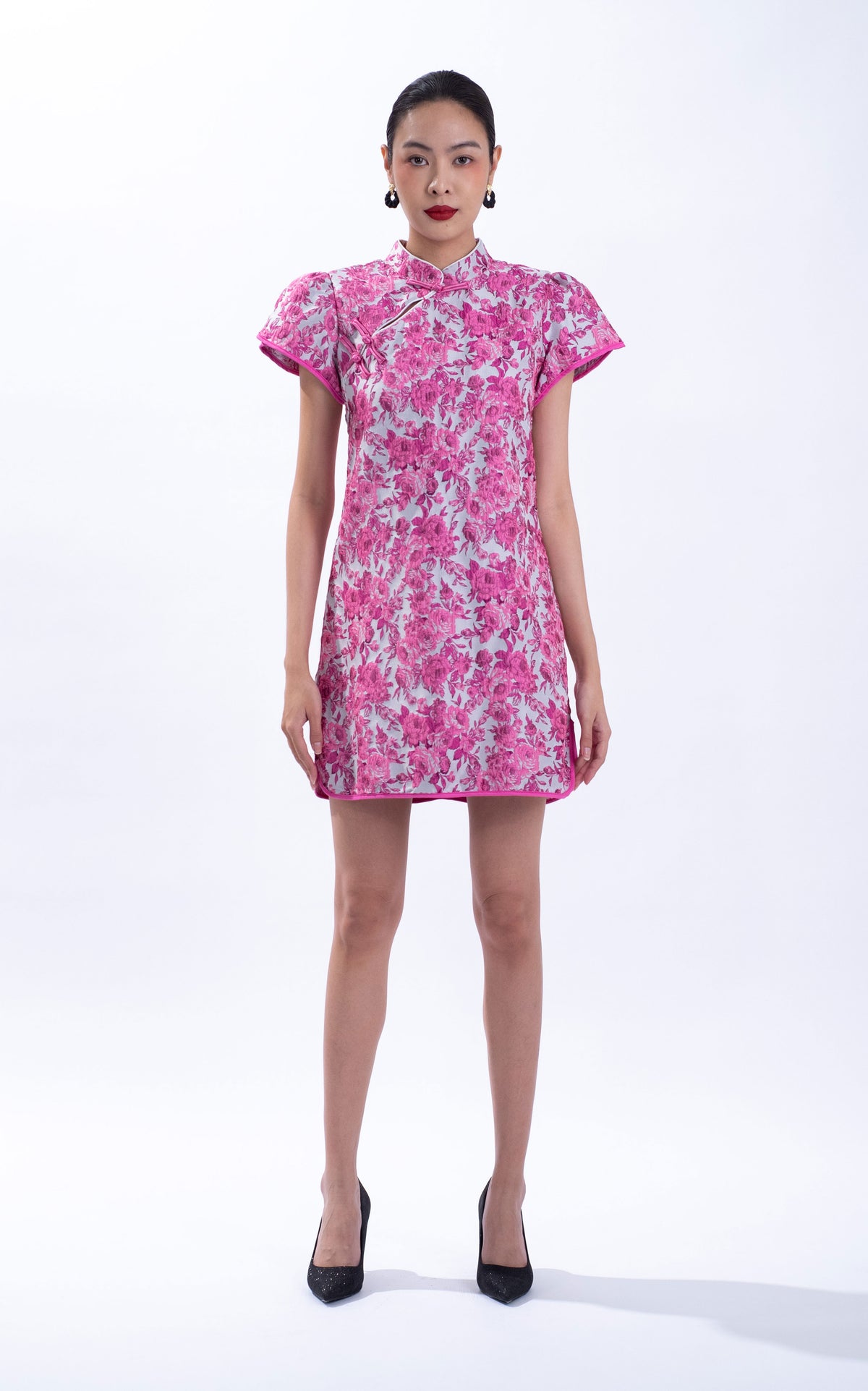 Rose Jacquard Qipao