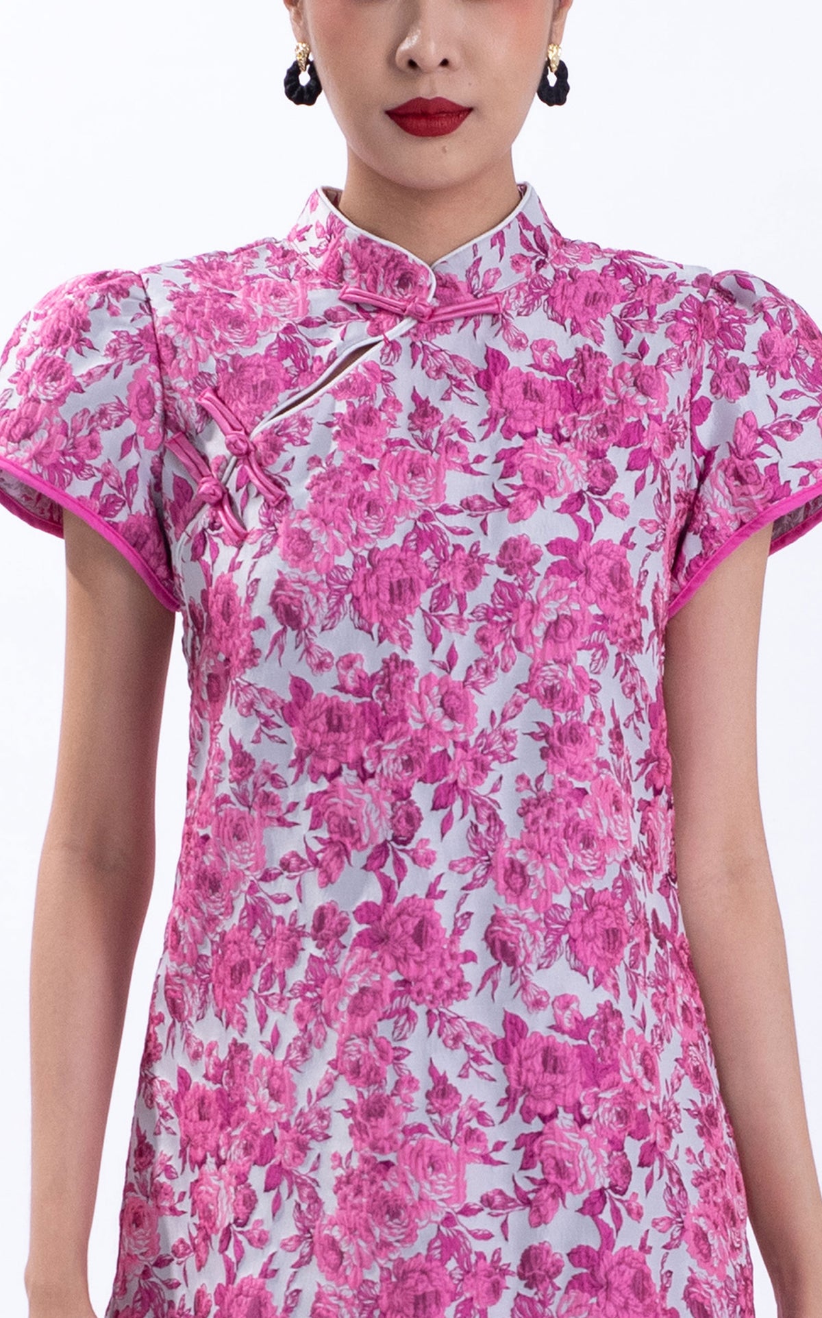 Rose Jacquard Qipao