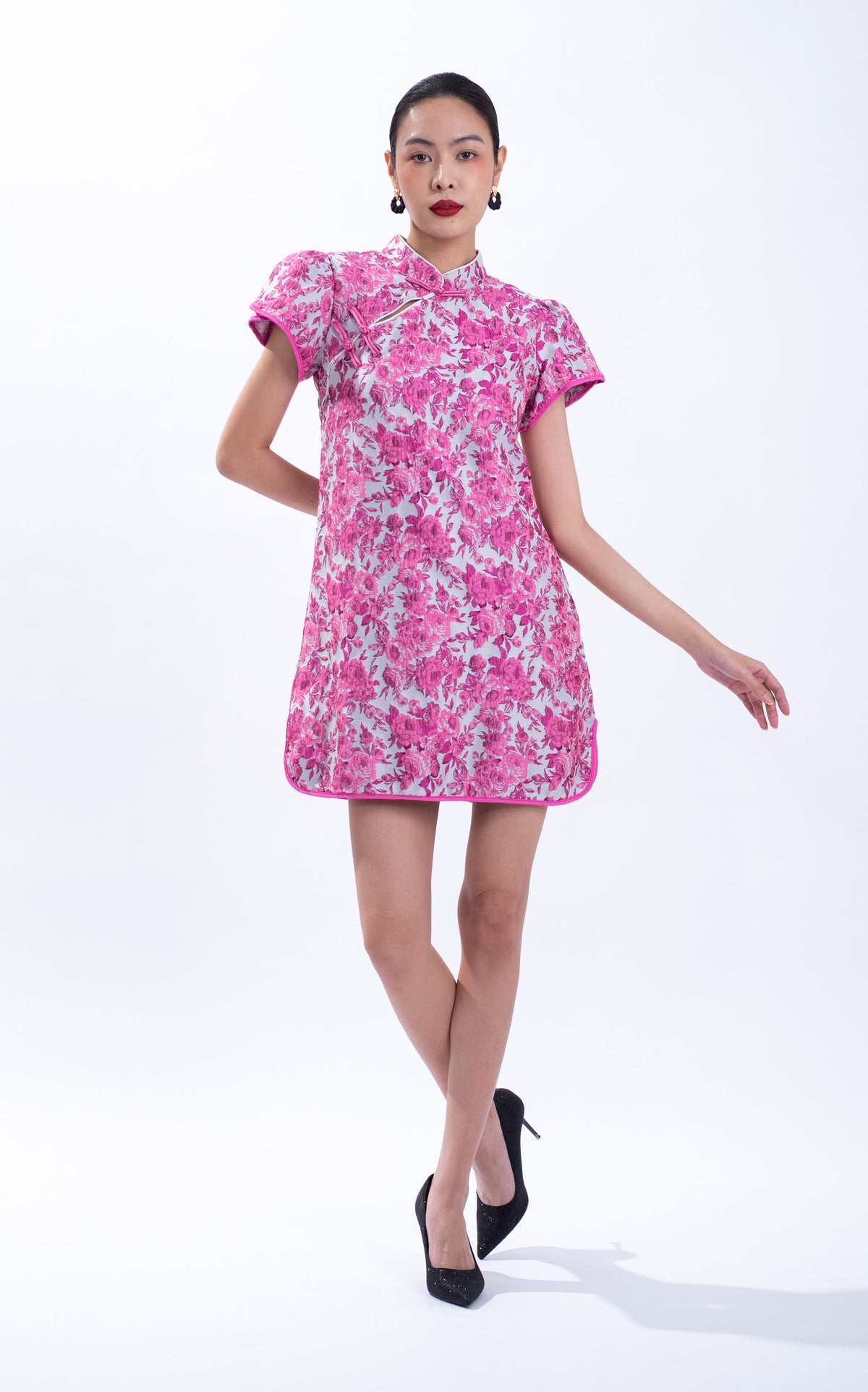 Rose Jacquard Qipao