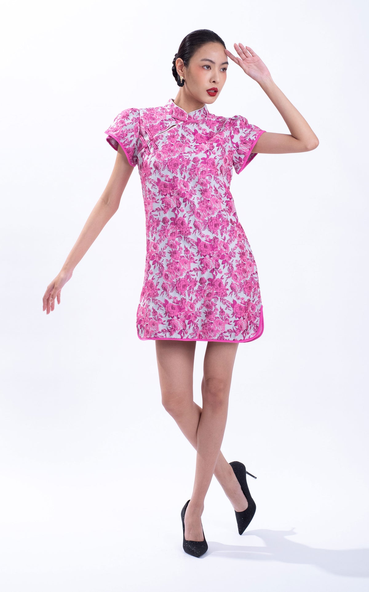 Rose Jacquard Qipao