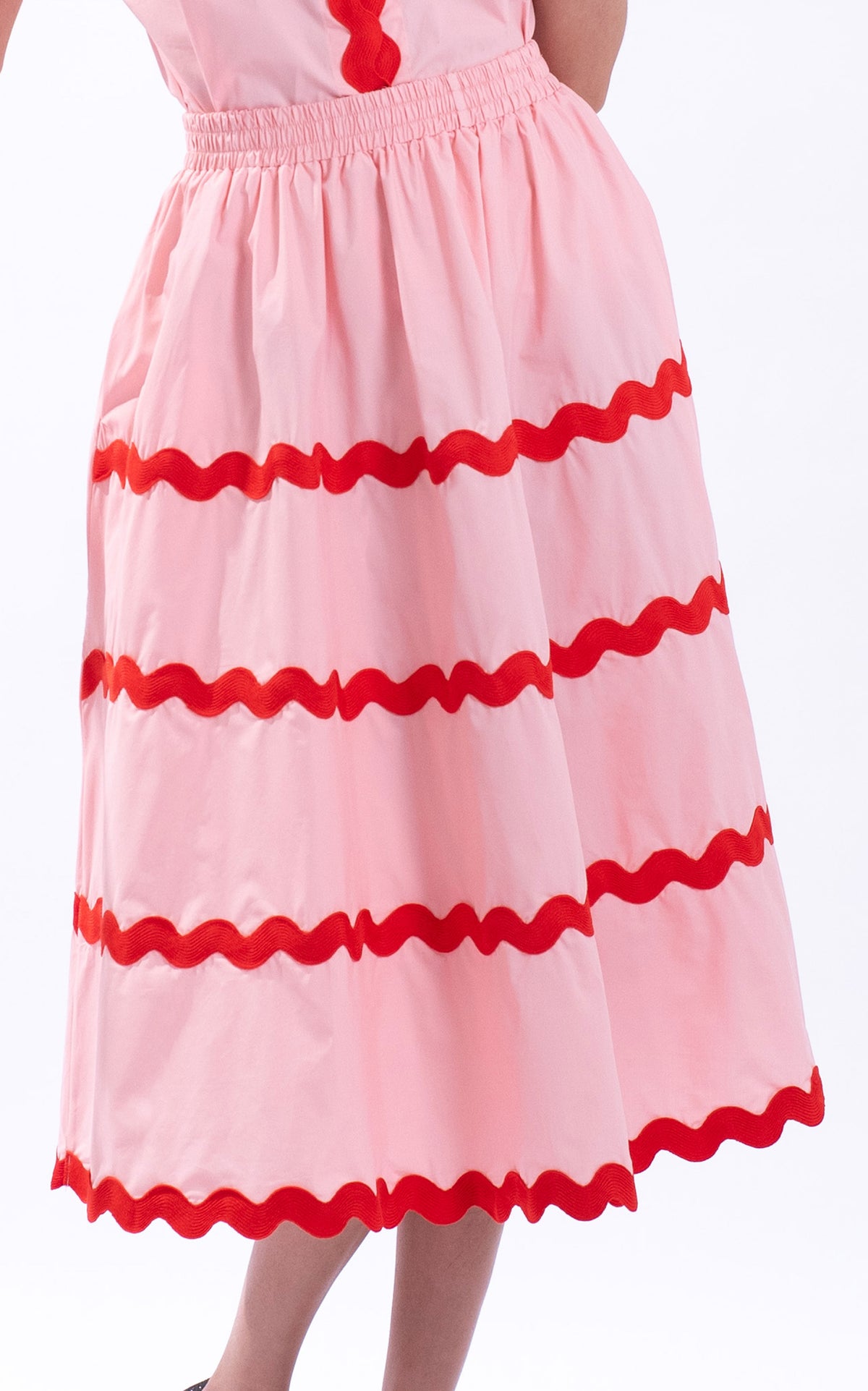 Wavy Trim Cotton Skirt