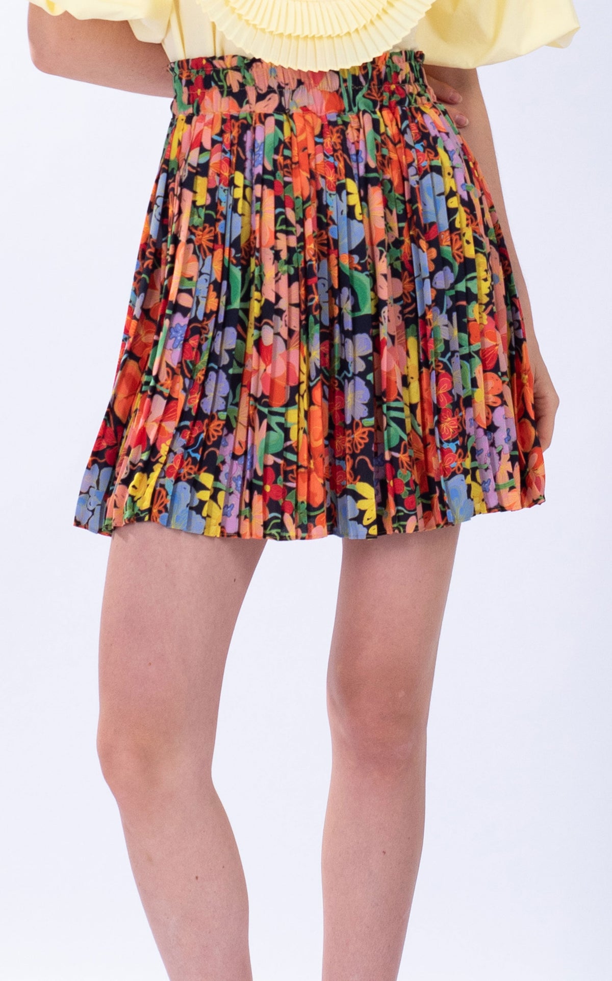 Spring Floral Chiffon Mini Skirt