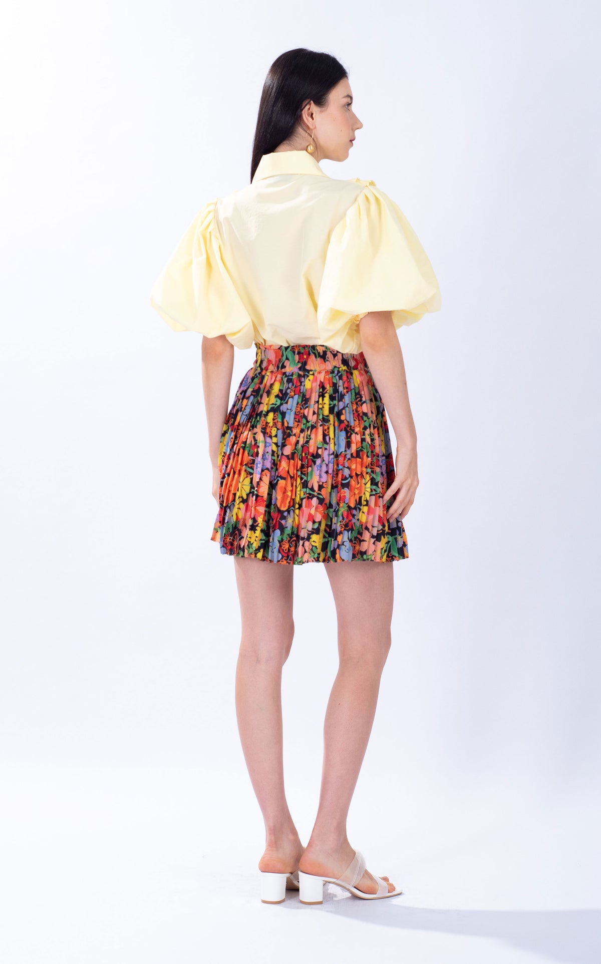 Spring Floral Chiffon Mini Skirt