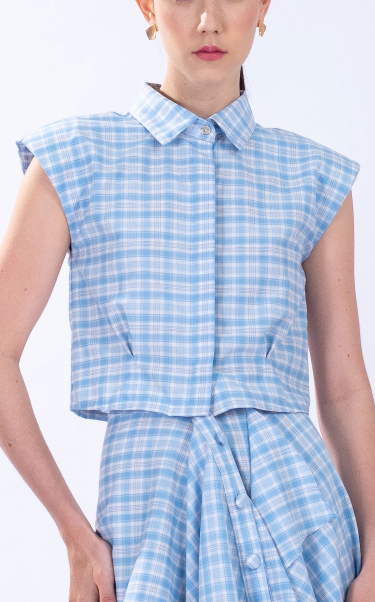 Checked Cotton Crop Shirt