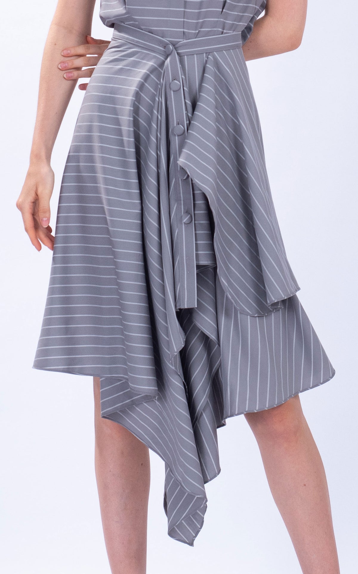 Striped Cotton Waterfall Skirt