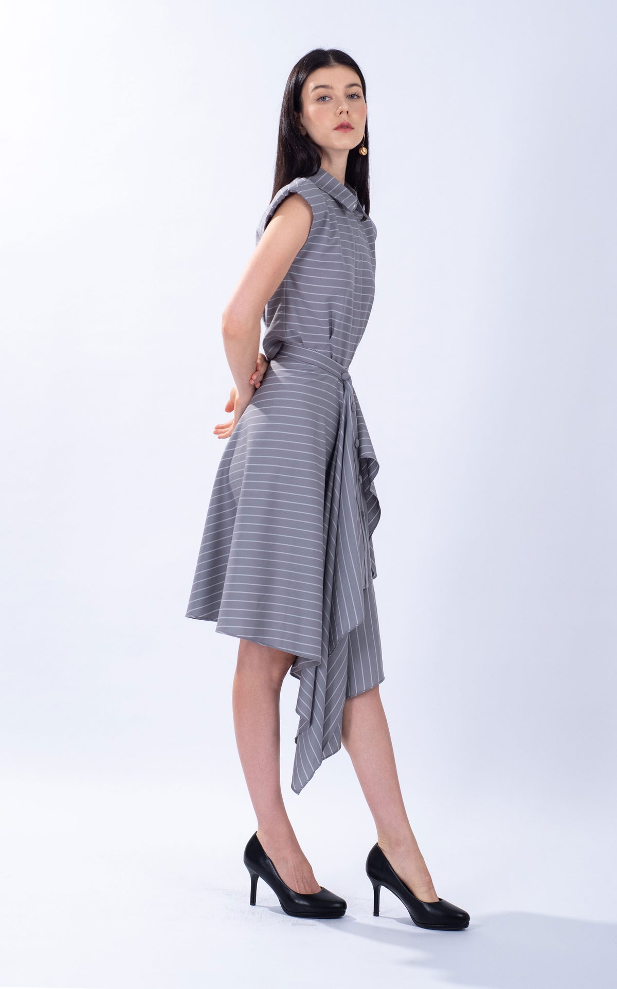 Striped Cotton Waterfall Skirt