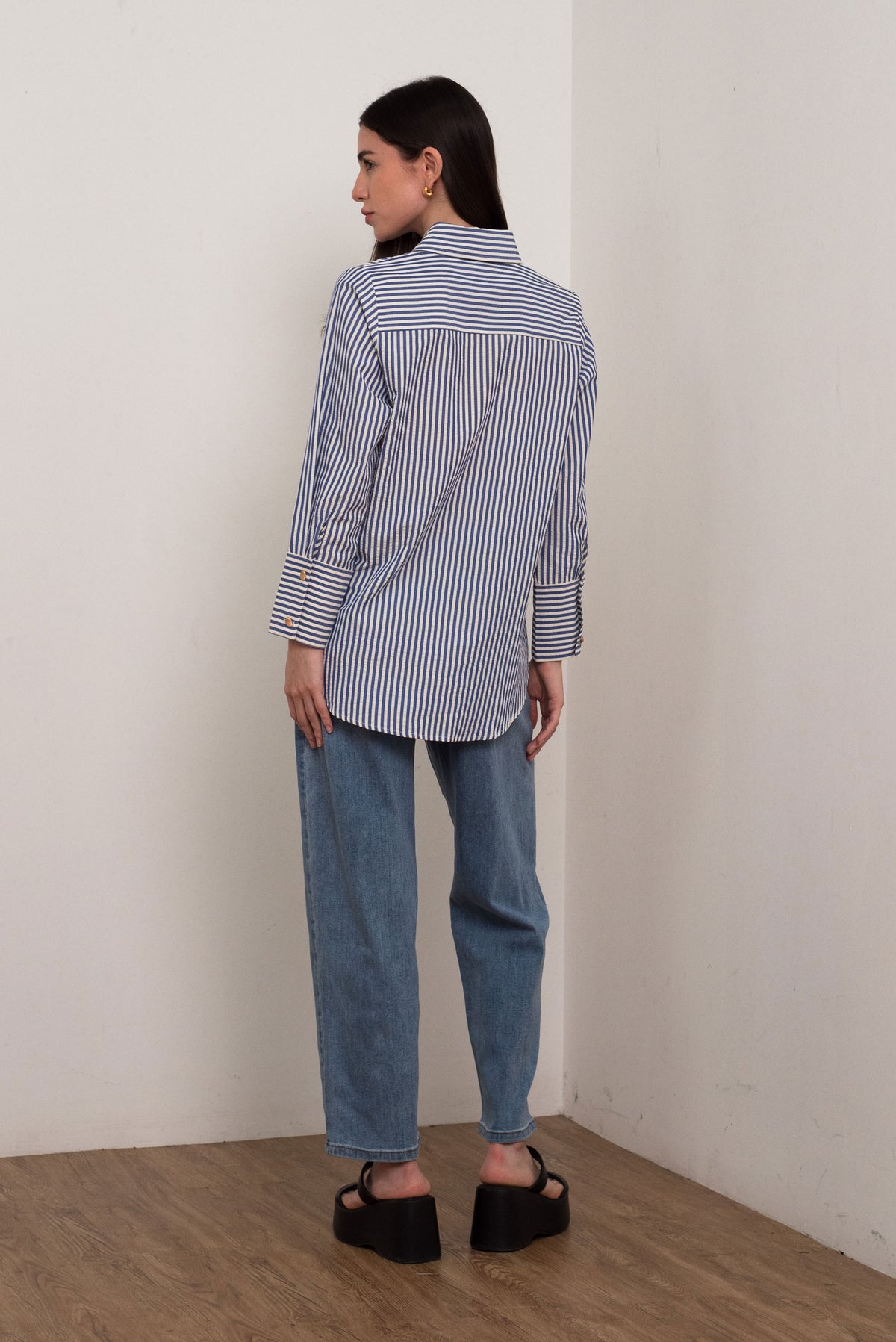 Textured Stripe Relaxed-Fit Shirt