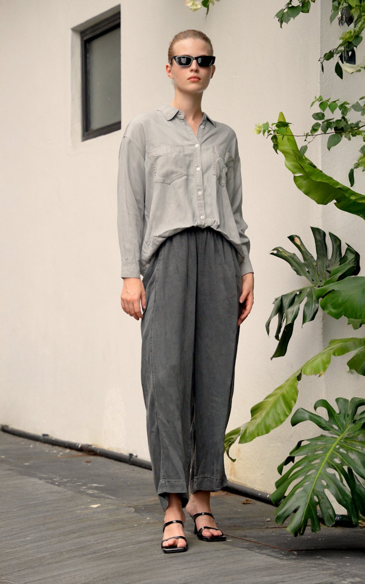 Patch Pocket Washed Denim Shirt