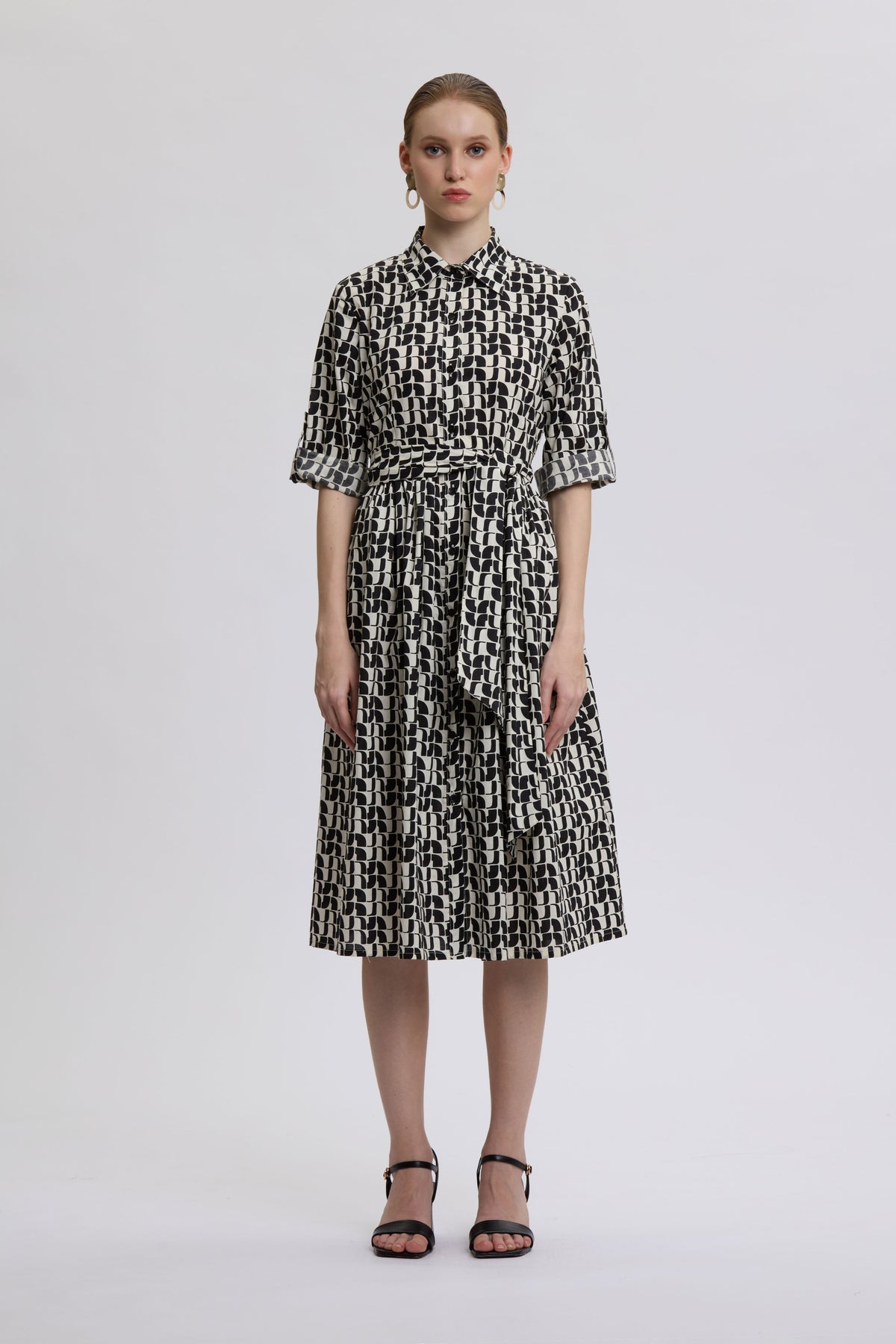 Monochrome Shirt Dress