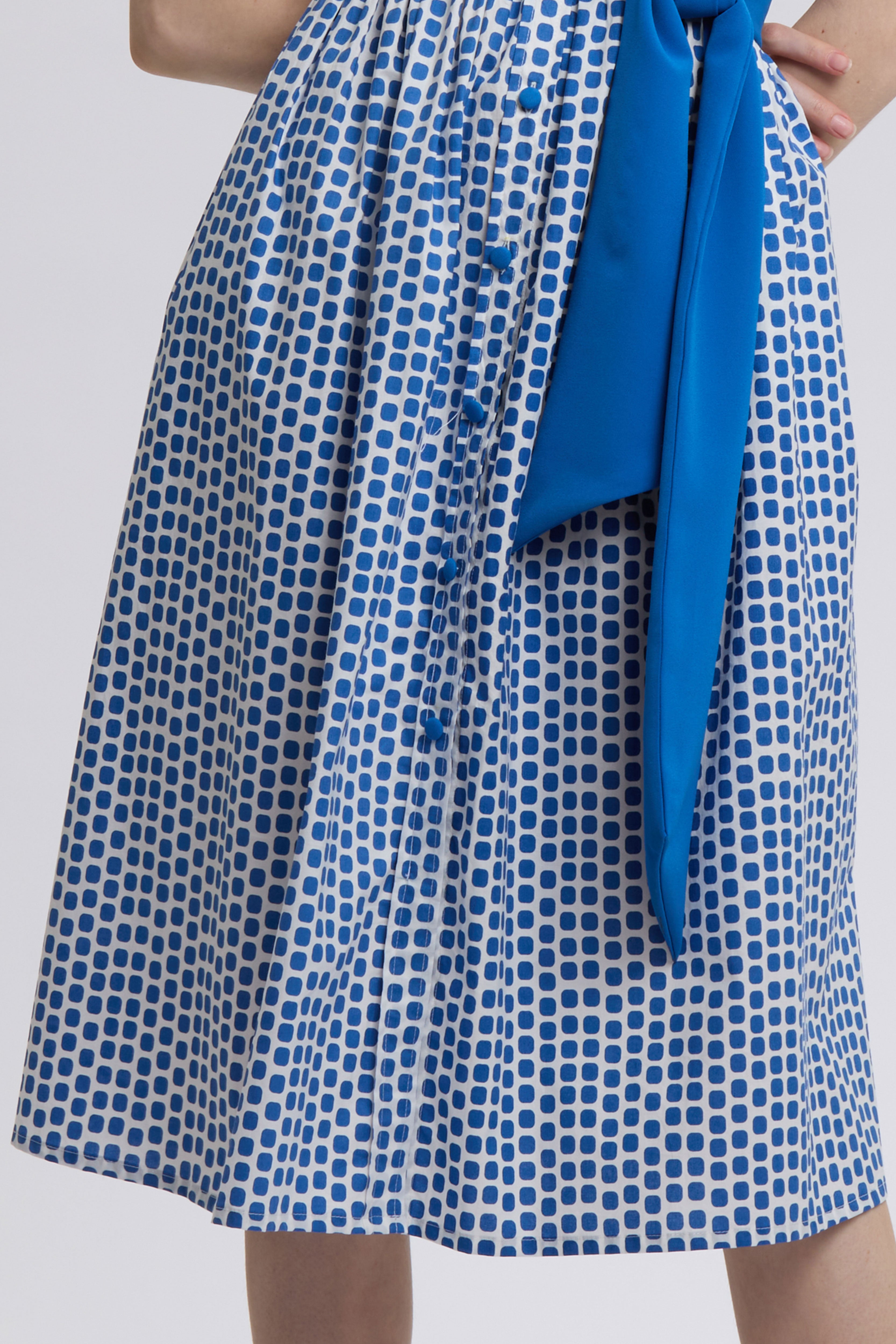 Geometric Tie Waist Dress
