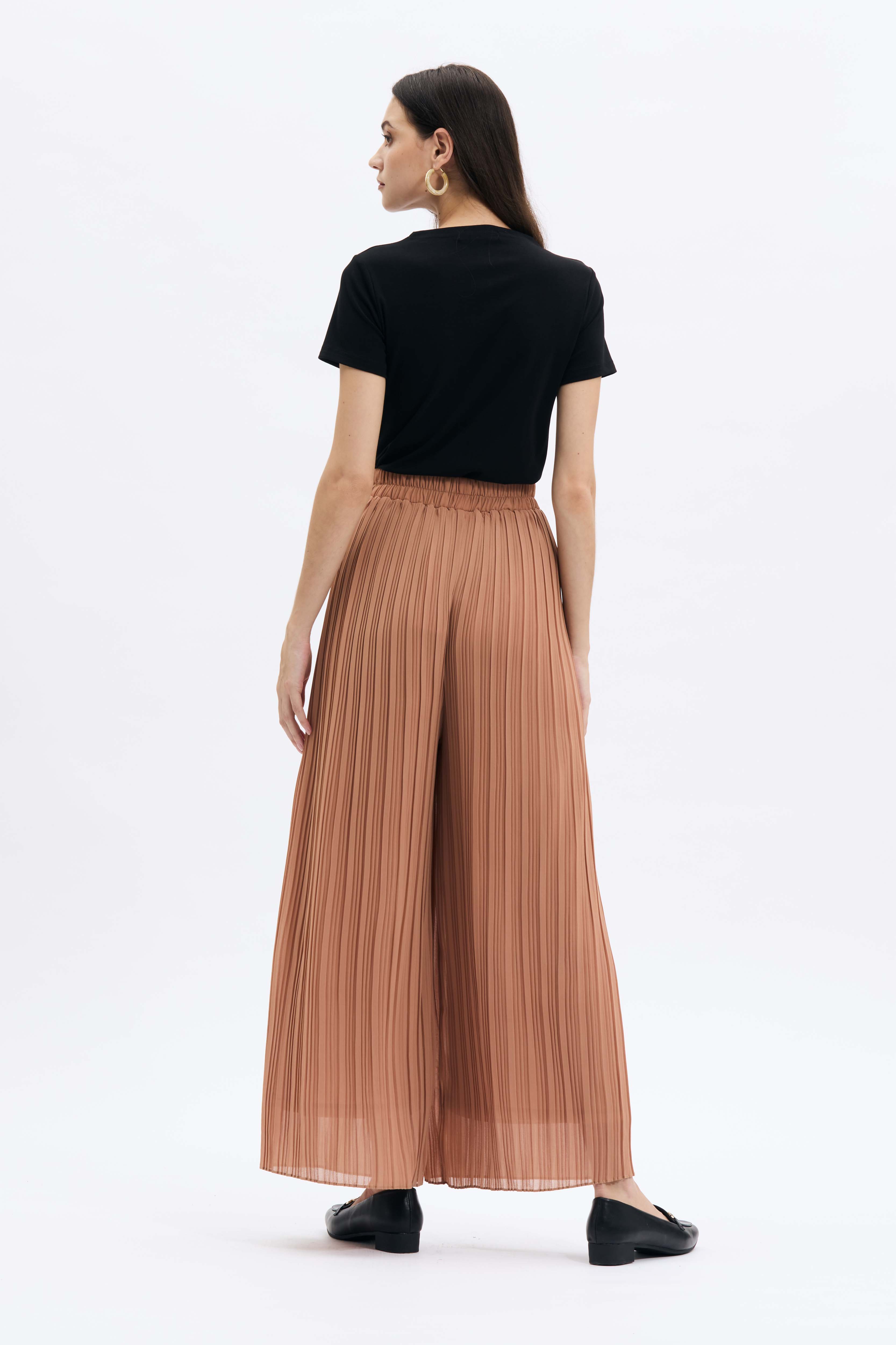Womens Chiffon Pleated Wide Leg Palazzo Trousers  Boohoo UK