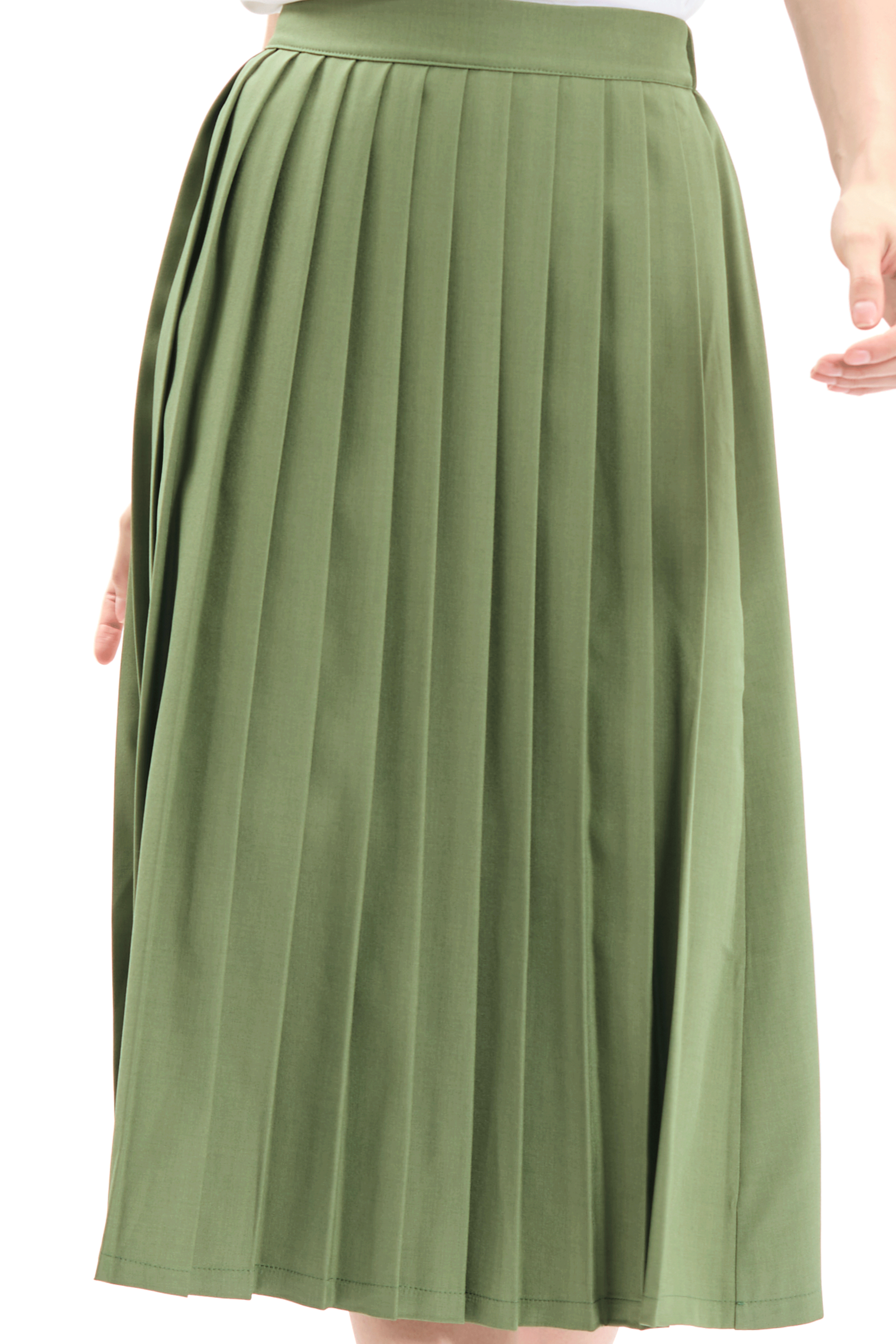 Green knife pleated clearance skirt