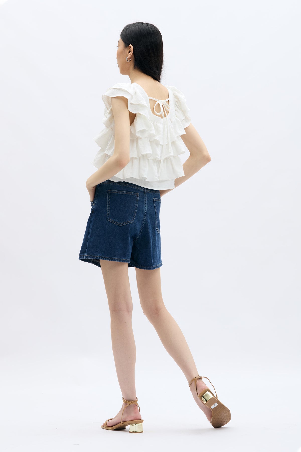 Belted Denim Skorts