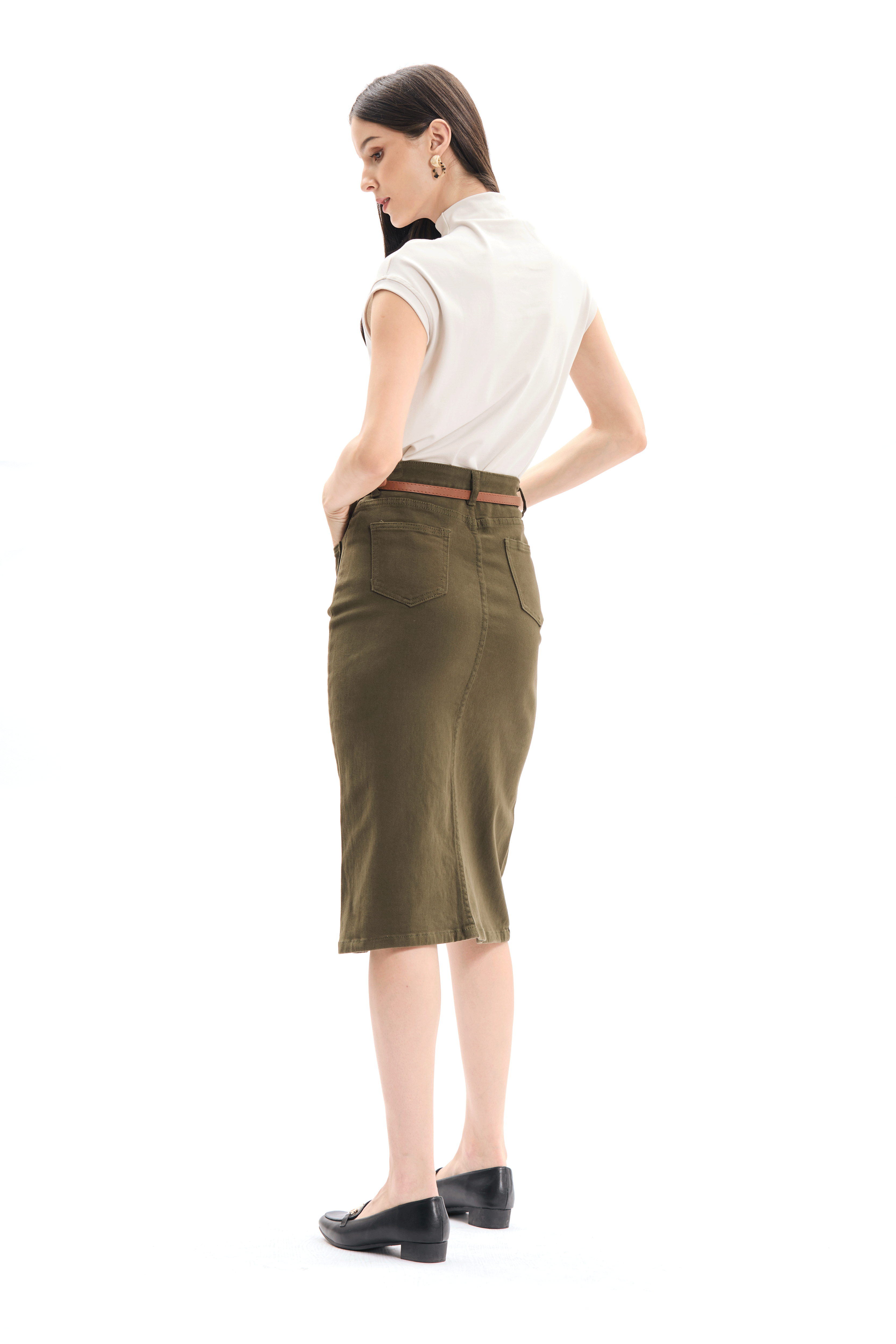 Denim Stretchable Pencil Skirt What To Wear