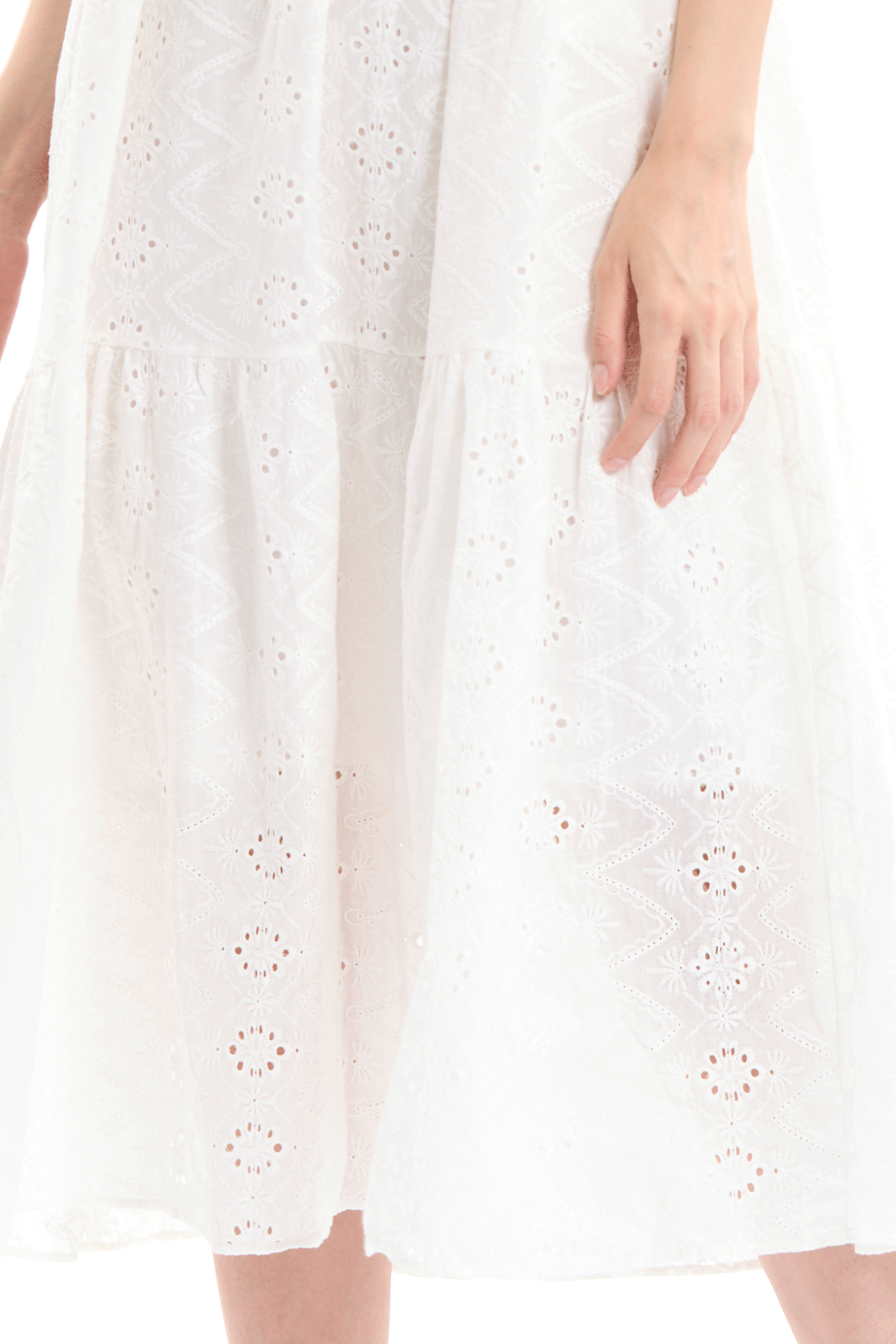 Cotton Lace Empire Tiered Dress