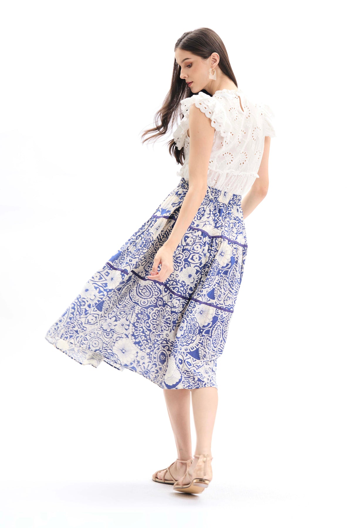 Vintage Floral Tiered Skirt