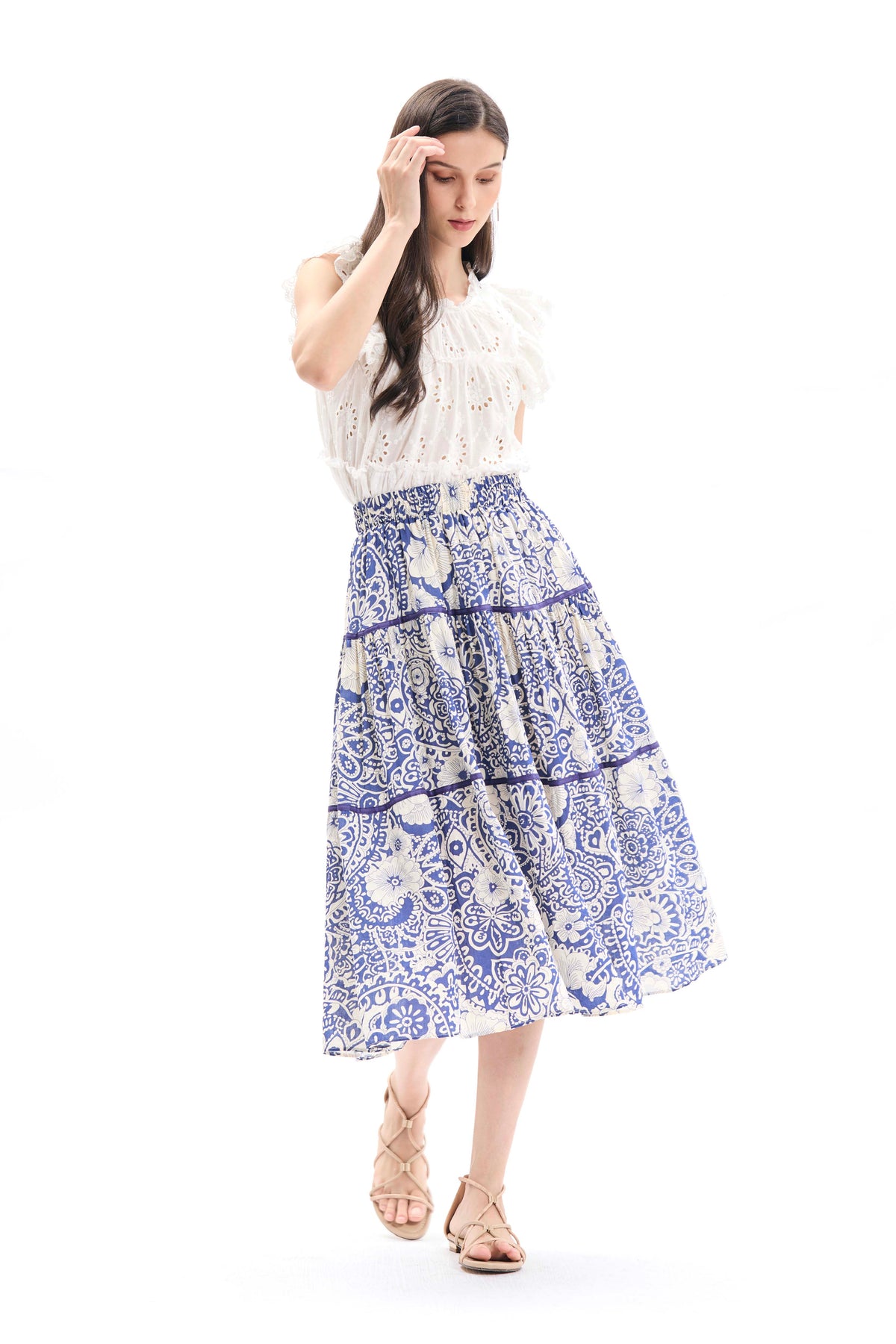 Vintage Floral Tiered Skirt