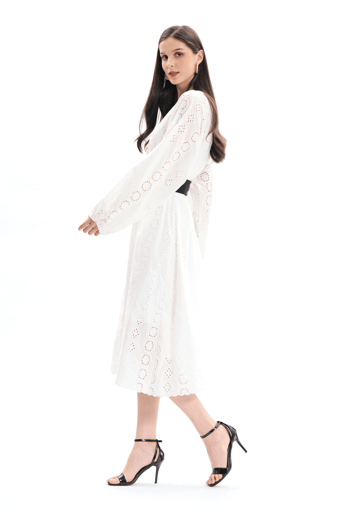 Cotton Lace Belted Tunic Dress