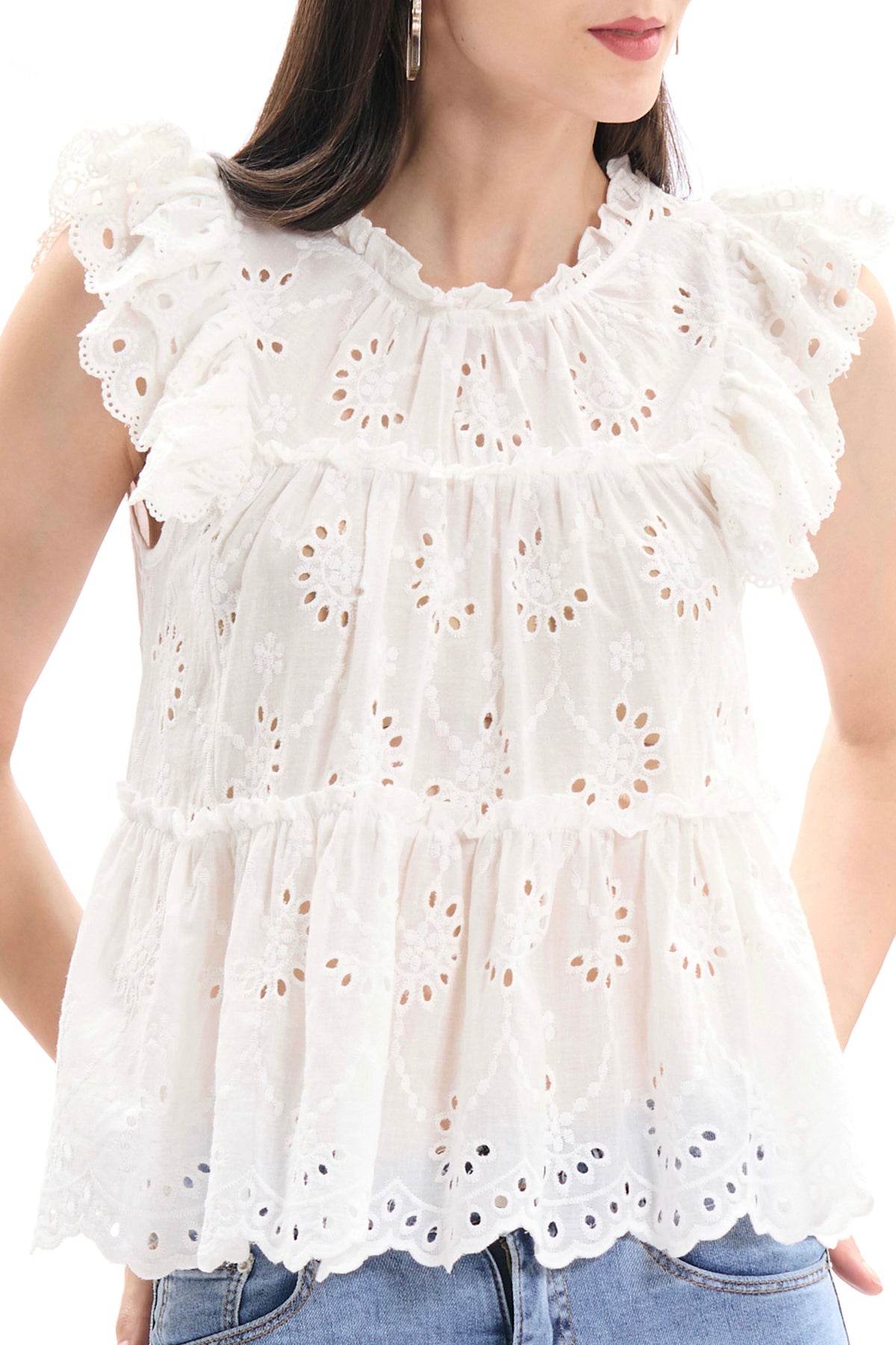 Frilly Cotton Lace Top